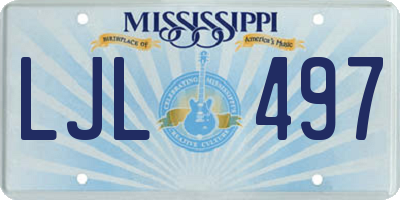 MS license plate LJL497