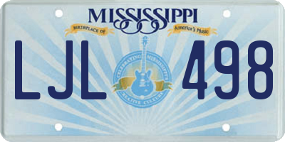 MS license plate LJL498
