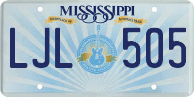 MS license plate LJL505