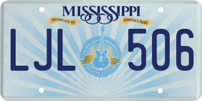 MS license plate LJL506
