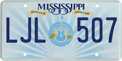 MS license plate LJL507