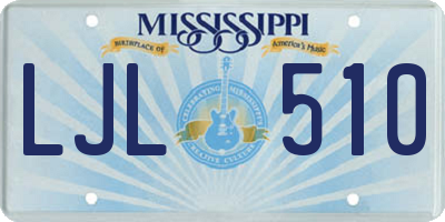 MS license plate LJL510