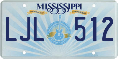 MS license plate LJL512