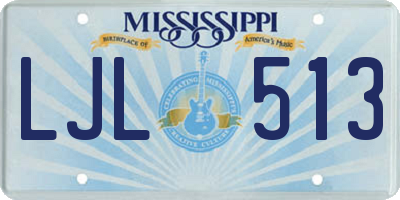 MS license plate LJL513