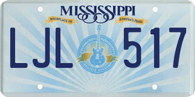 MS license plate LJL517