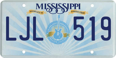 MS license plate LJL519