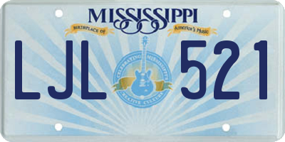 MS license plate LJL521