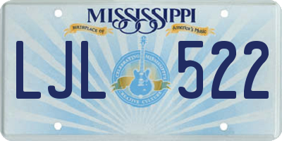 MS license plate LJL522