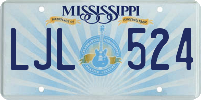 MS license plate LJL524