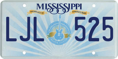 MS license plate LJL525