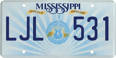 MS license plate LJL531