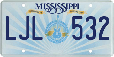 MS license plate LJL532