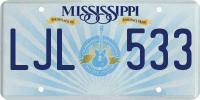 MS license plate LJL533