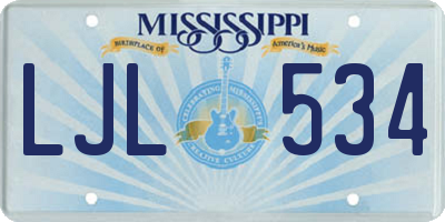 MS license plate LJL534