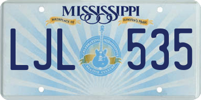 MS license plate LJL535