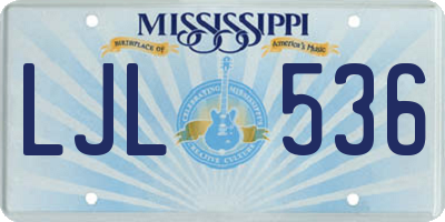 MS license plate LJL536