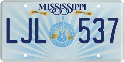 MS license plate LJL537