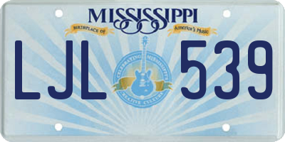 MS license plate LJL539