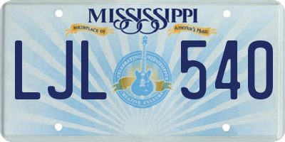 MS license plate LJL540