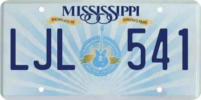 MS license plate LJL541