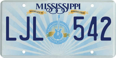 MS license plate LJL542