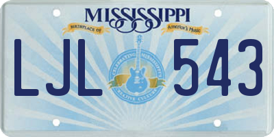 MS license plate LJL543
