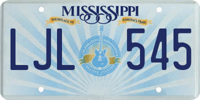 MS license plate LJL545