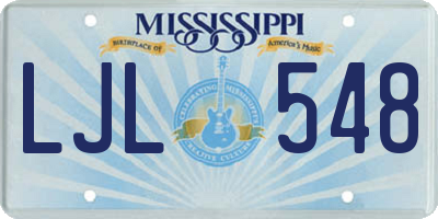 MS license plate LJL548