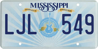 MS license plate LJL549
