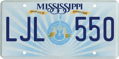 MS license plate LJL550