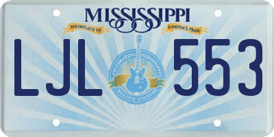 MS license plate LJL553