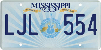 MS license plate LJL554