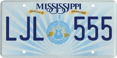 MS license plate LJL555
