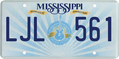 MS license plate LJL561