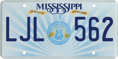 MS license plate LJL562