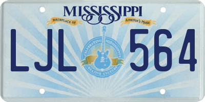 MS license plate LJL564