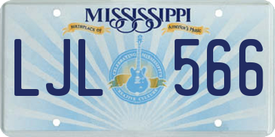 MS license plate LJL566