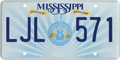 MS license plate LJL571