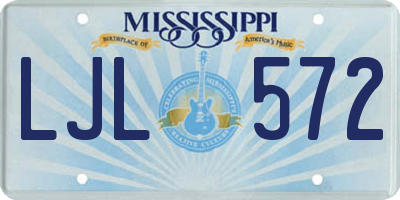 MS license plate LJL572