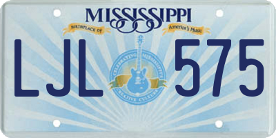 MS license plate LJL575