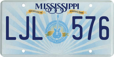 MS license plate LJL576