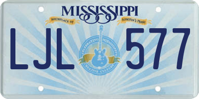 MS license plate LJL577