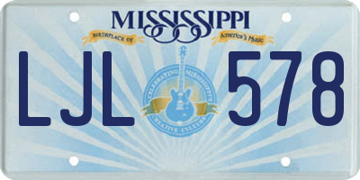 MS license plate LJL578