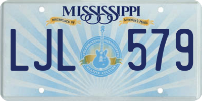 MS license plate LJL579