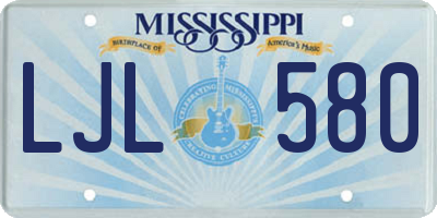 MS license plate LJL580