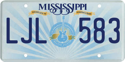 MS license plate LJL583