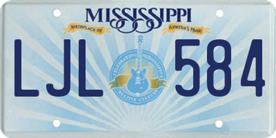 MS license plate LJL584