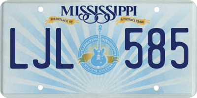 MS license plate LJL585