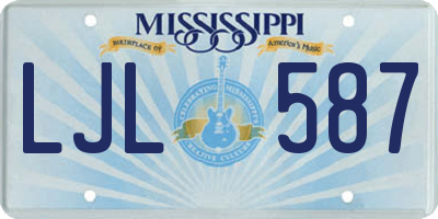 MS license plate LJL587
