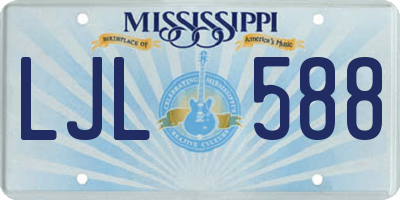 MS license plate LJL588